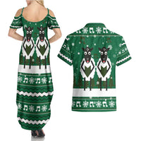 Sheep Baaa Humbug Christmas Couples Matching Summer Maxi Dress and Hawaiian Shirt Xmas Holiday Patterns - Wonder Print Shop