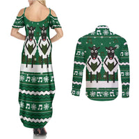 Sheep Baaa Humbug Christmas Couples Matching Summer Maxi Dress and Long Sleeve Button Shirt Xmas Holiday Patterns - Wonder Print Shop