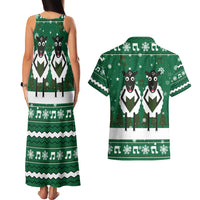 Sheep Baaa Humbug Christmas Couples Matching Tank Maxi Dress and Hawaiian Shirt Xmas Holiday Patterns - Wonder Print Shop