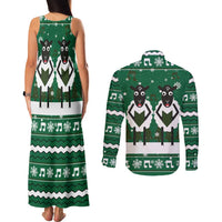 Sheep Baaa Humbug Christmas Couples Matching Tank Maxi Dress and Long Sleeve Button Shirt Xmas Holiday Patterns - Wonder Print Shop