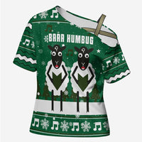 Sheep Baaa Humbug Christmas Cross Shoulder Shirt Xmas Holiday Patterns - Wonder Print Shop