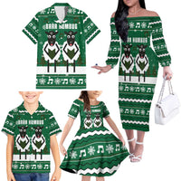 Sheep Baaa Humbug Christmas Family Matching Off The Shoulder Long Sleeve Dress and Hawaiian Shirt Xmas Holiday Patterns - Wonder Print Shop