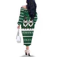 Sheep Baaa Humbug Christmas Family Matching Off The Shoulder Long Sleeve Dress and Hawaiian Shirt Xmas Holiday Patterns - Wonder Print Shop