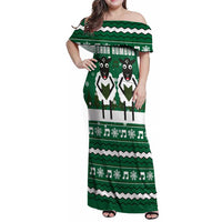 Sheep Baaa Humbug Christmas Family Matching Off Shoulder Maxi Dress and Hawaiian Shirt Xmas Holiday Patterns - Wonder Print Shop
