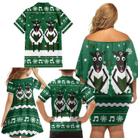 Sheep Baaa Humbug Christmas Family Matching Off Shoulder Short Dress and Hawaiian Shirt Xmas Holiday Patterns - Wonder Print Shop