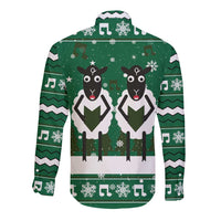 Sheep Baaa Humbug Christmas Long Sleeve Button Shirt Xmas Holiday Patterns - Wonder Print Shop