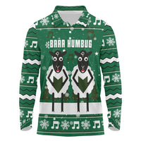 Sheep Baaa Humbug Christmas Long Sleeve Polo Shirt Xmas Holiday Patterns - Wonder Print Shop