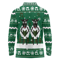 Sheep Baaa Humbug Christmas Long Sleeve Polo Shirt Xmas Holiday Patterns - Wonder Print Shop