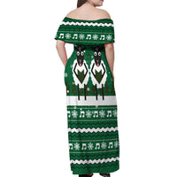 Sheep Baaa Humbug Christmas Off Shoulder Maxi Dress Xmas Holiday Patterns - Wonder Print Shop