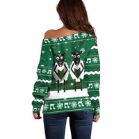 Sheep Baaa Humbug Christmas Off Shoulder Sweater Xmas Holiday Patterns - Wonder Print Shop
