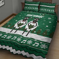 Sheep Baaa Humbug Christmas Quilt Bed Set Xmas Holiday Patterns - Wonder Print Shop