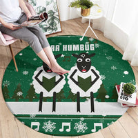 Sheep Baaa Humbug Christmas Round Carpet Xmas Holiday Patterns - Wonder Print Shop