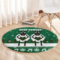 Sheep Baaa Humbug Christmas Round Carpet Xmas Holiday Patterns - Wonder Print Shop