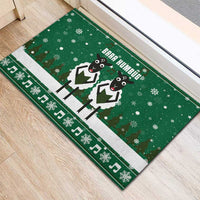 Sheep Baaa Humbug Christmas Rubber Doormat Xmas Holiday Patterns - Wonder Print Shop