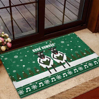 Sheep Baaa Humbug Christmas Rubber Doormat Xmas Holiday Patterns - Wonder Print Shop