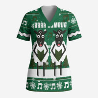 Sheep Baaa Humbug Christmas Scrub Top Xmas Holiday Patterns - Wonder Print Shop