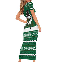 Sheep Baaa Humbug Christmas Short Sleeve Bodycon Dress Xmas Holiday Patterns - Wonder Print Shop