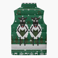 Sheep Baaa Humbug Christmas Sleeveless Puffer Jacket Xmas Holiday Patterns - Wonder Print Shop