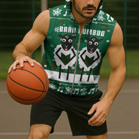 Sheep Baaa Humbug Christmas Sleeveless Zip Hoodie Xmas Holiday Patterns - Wonder Print Shop