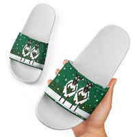Sheep Baaa Humbug Christmas Slide Sandals Xmas Holiday Patterns - Wonder Print Shop