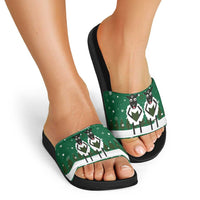 Sheep Baaa Humbug Christmas Slide Sandals Xmas Holiday Patterns - Wonder Print Shop