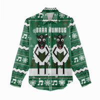 Sheep Baaa Humbug Christmas Women Casual Shirt Xmas Holiday Patterns - Wonder Print Shop