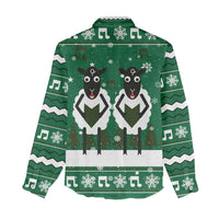 Sheep Baaa Humbug Christmas Women Casual Shirt Xmas Holiday Patterns - Wonder Print Shop