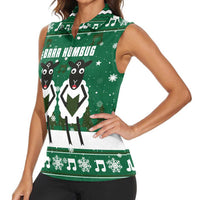 Sheep Baaa Humbug Christmas Women Sleeveless Polo Shirt Xmas Holiday Patterns - Wonder Print Shop
