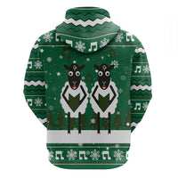 Sheep Baaa Humbug Christmas Zip Hoodie Xmas Holiday Patterns - Wonder Print Shop