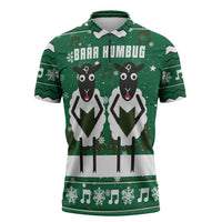 Sheep Baaa Humbug Christmas Zipper Polo Shirt Xmas Holiday Patterns - Wonder Print Shop