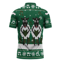 Sheep Baaa Humbug Christmas Zipper Polo Shirt Xmas Holiday Patterns - Wonder Print Shop
