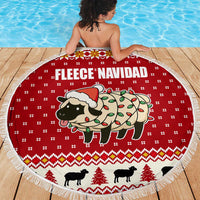 Sheep Merry Christmas Beach Blanket Xmas Holiday Patterns - Wonder Print Shop