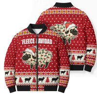 Sheep Merry Christmas Bomber Puffer Jacket Xmas Holiday Patterns - Wonder Print Shop