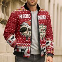 Sheep Merry Christmas Bomber Puffer Jacket Xmas Holiday Patterns - Wonder Print Shop