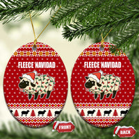 Sheep Merry Christmas Ceramic Ornament Xmas Holiday Patterns - Wonder Print Shop