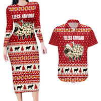 Sheep Merry Christmas Couples Matching Long Sleeve Bodycon Dress and Hawaiian Shirt Xmas Holiday Patterns - Wonder Print Shop