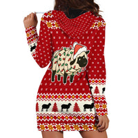 Sheep Merry Christmas Hoodie Dress Xmas Holiday Patterns - Wonder Print Shop