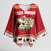 Sheep Merry Christmas Kimono Sleeve Blouse Xmas Holiday Patterns - Wonder Print Shop