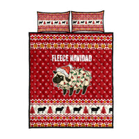 Sheep Merry Christmas Quilt Bed Set Xmas Holiday Patterns - Wonder Print Shop