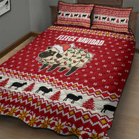 Sheep Merry Christmas Quilt Bed Set Xmas Holiday Patterns - Wonder Print Shop