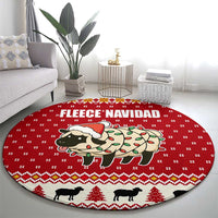 Sheep Merry Christmas Round Carpet Xmas Holiday Patterns - Wonder Print Shop