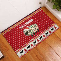 Sheep Merry Christmas Rubber Doormat Xmas Holiday Patterns - Wonder Print Shop