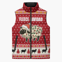 Sheep Merry Christmas Sleeveless Puffer Jacket Xmas Holiday Patterns - Wonder Print Shop