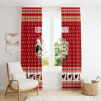 Sheep Merry Christmas Window Curtain Xmas Holiday Patterns - Wonder Print Shop