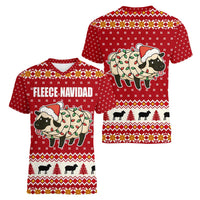 Sheep Merry Christmas Women V-Neck T-Shirt Xmas Holiday Patterns - Wonder Print Shop