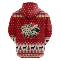 Sheep Merry Christmas Zip Hoodie Xmas Holiday Patterns - Wonder Print Shop