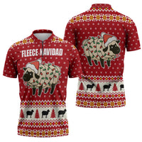 Sheep Merry Christmas Zipper Polo Shirt Xmas Holiday Patterns - Wonder Print Shop