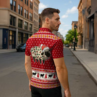 Sheep Merry Christmas Zipper Polo Shirt Xmas Holiday Patterns - Wonder Print Shop