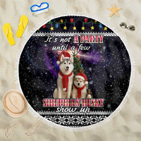 Siberian Husky Show Up Xmas Christmas Beach Blanket Xmas Holiday Patterns - Wonder Print Shop