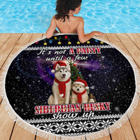 Siberian Husky Show Up Xmas Christmas Beach Blanket Xmas Holiday Patterns - Wonder Print Shop